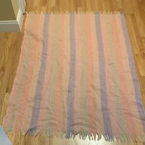 Striped Pastel Throw Blanket